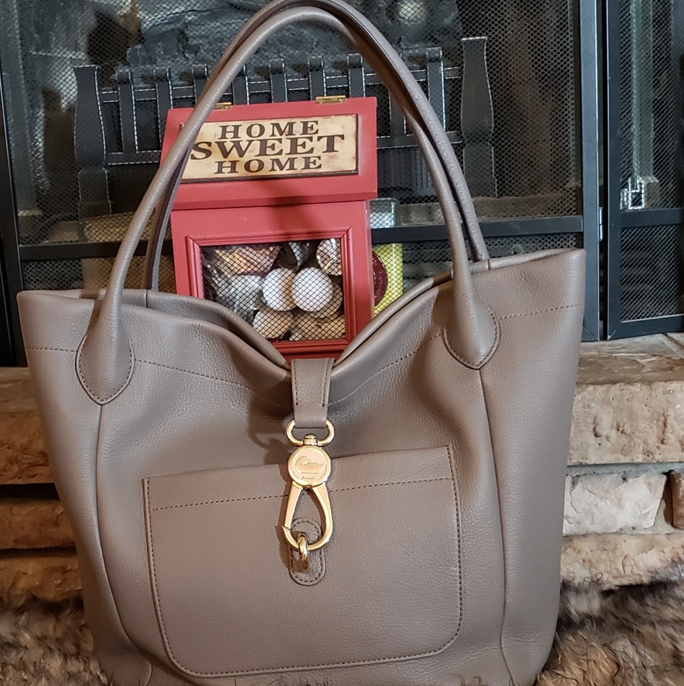 Dooney and Bourke Belvedere Logo Lock Tote